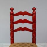 Set red Italian Rush Chairs
