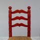 Ensemble de chaises rouges en jonc italien