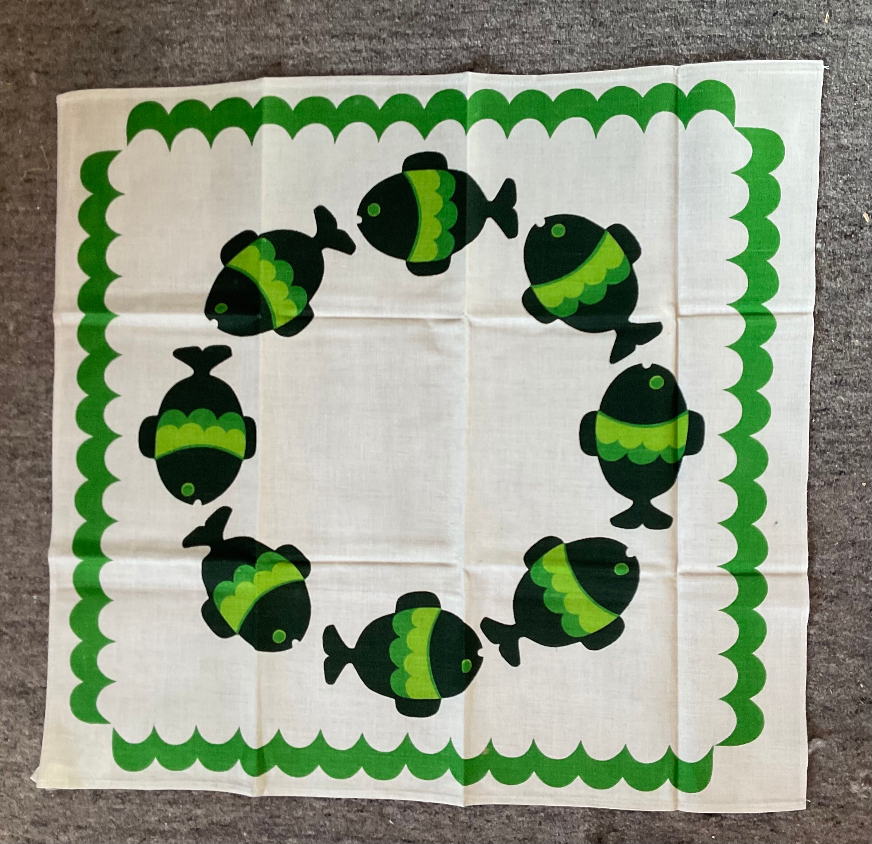 Series of 6 vintage tea towels from the 70s