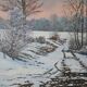 Rateau "Snowy landscape" framed HST painting