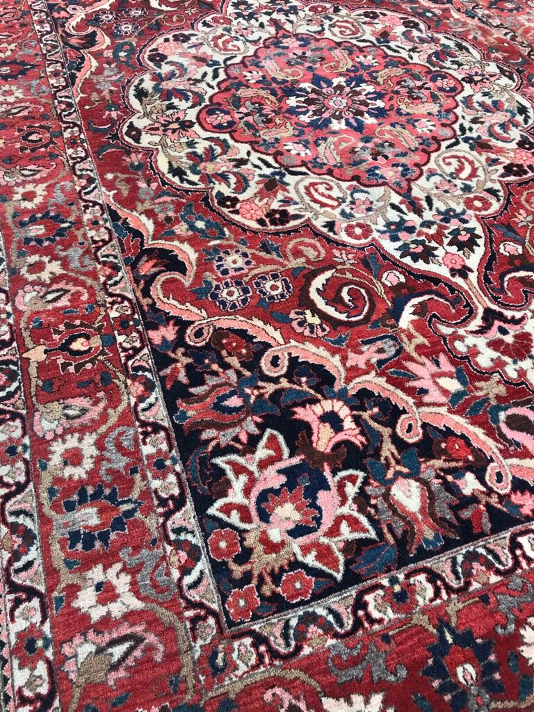 Old hand made Bakhtiar Persian wool rug 212 x 325 cm