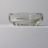 Vintage mid century hand cut crystal glass cigar ashtray