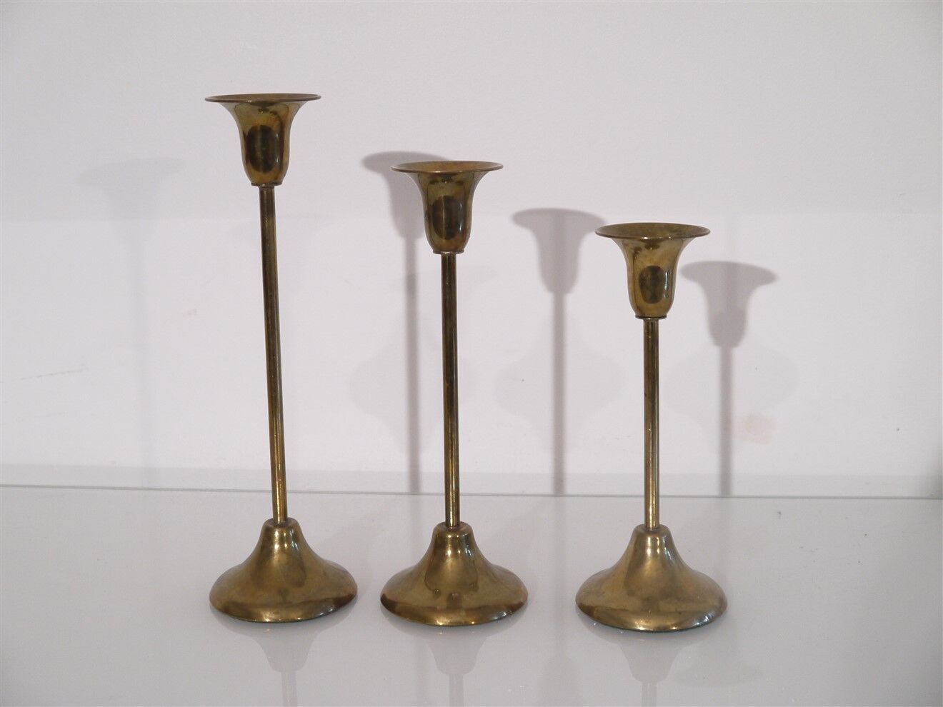 Scandinavian vintage brass candlesticks 1970