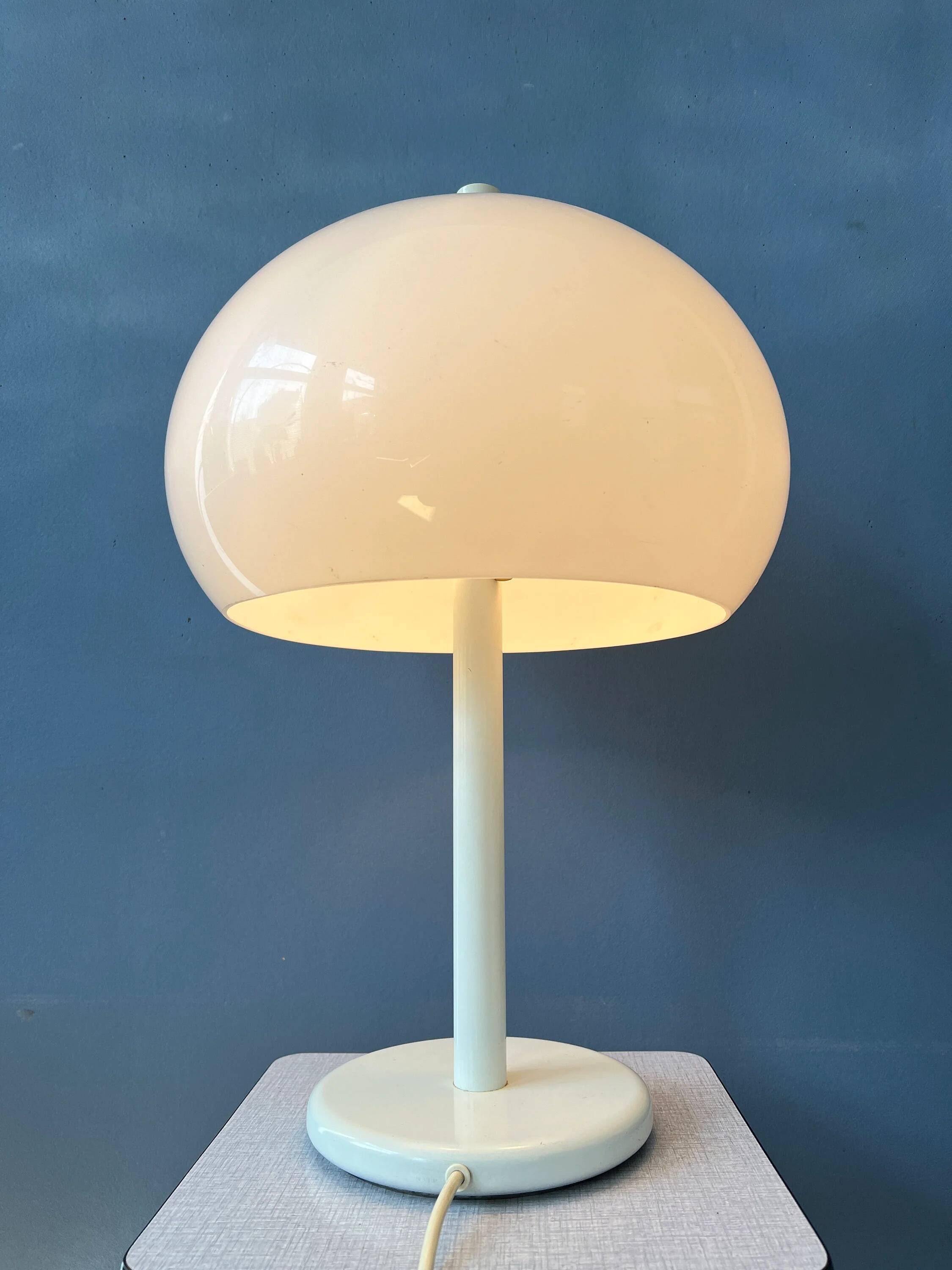 Dijkstra table lamp - vintage mushroom desk lamp - white Space Age light