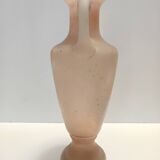 Peach Pink and White Scavo Glass Amphora Vase attr. to Seguso, Italy