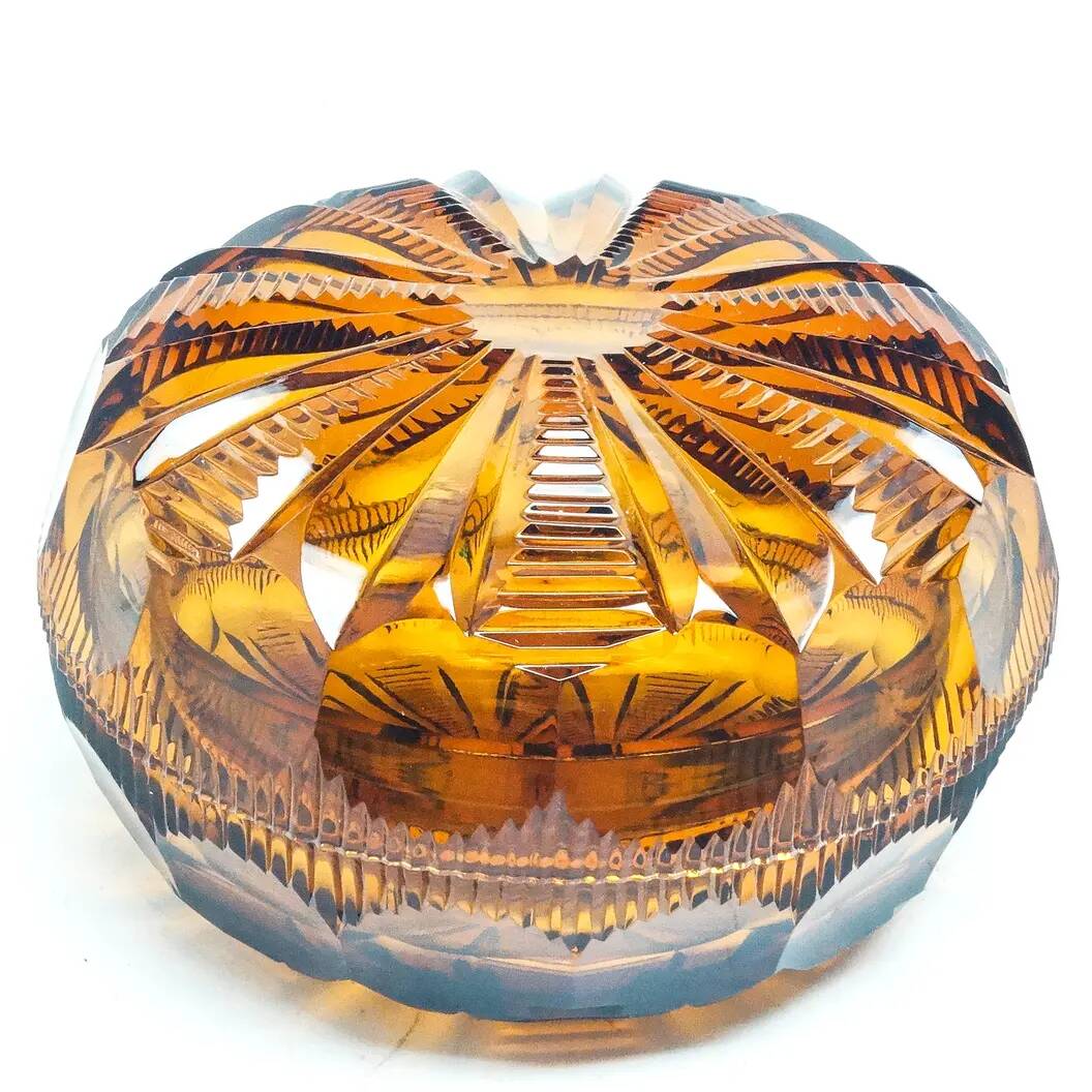 Art Deco bonbonniere, crystal, Moser, Czechoslovakia, 1930s