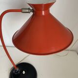 Lampe vintage 1960 bureau diabolo rouge cardinal - 45 cm
