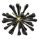 Italian Glass Sputnik Gold With Black Drops Chandelier