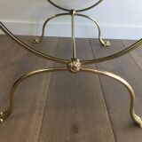 Neoclassical brass style coffee table with dolphin head decoration