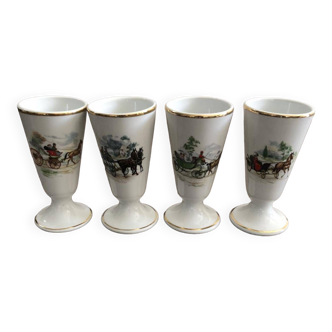 4 coffee cups/mazagrans - Porcelain from Limoges France
