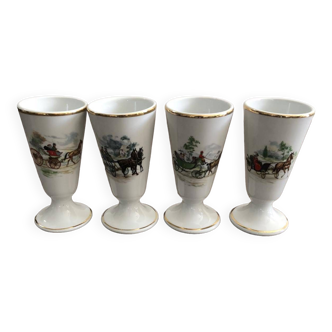 4 tasses à café/mazagrans - Porcelaine de Limoges France