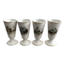 4 tasses à café/mazagrans - Porcelaine de Limoges France