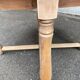 Renovated round extendable farmhouse dining table made of solid wood, 115cm.