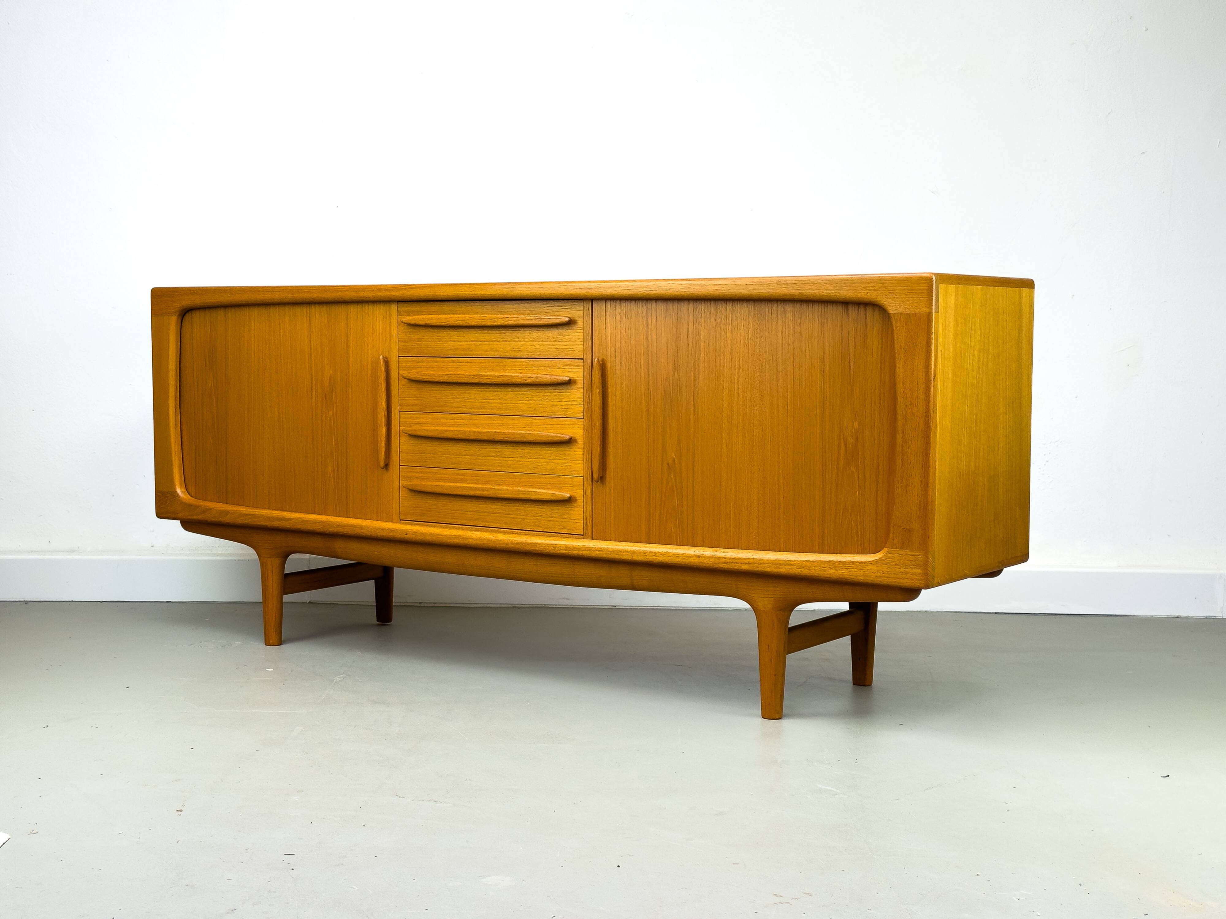 Danish Teak Sideboard with Tambour Doors from CFC Silkeborg, 1970s