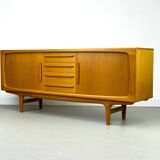 Danish Teak Sideboard with Tambour Doors from CFC Silkeborg, 1970s