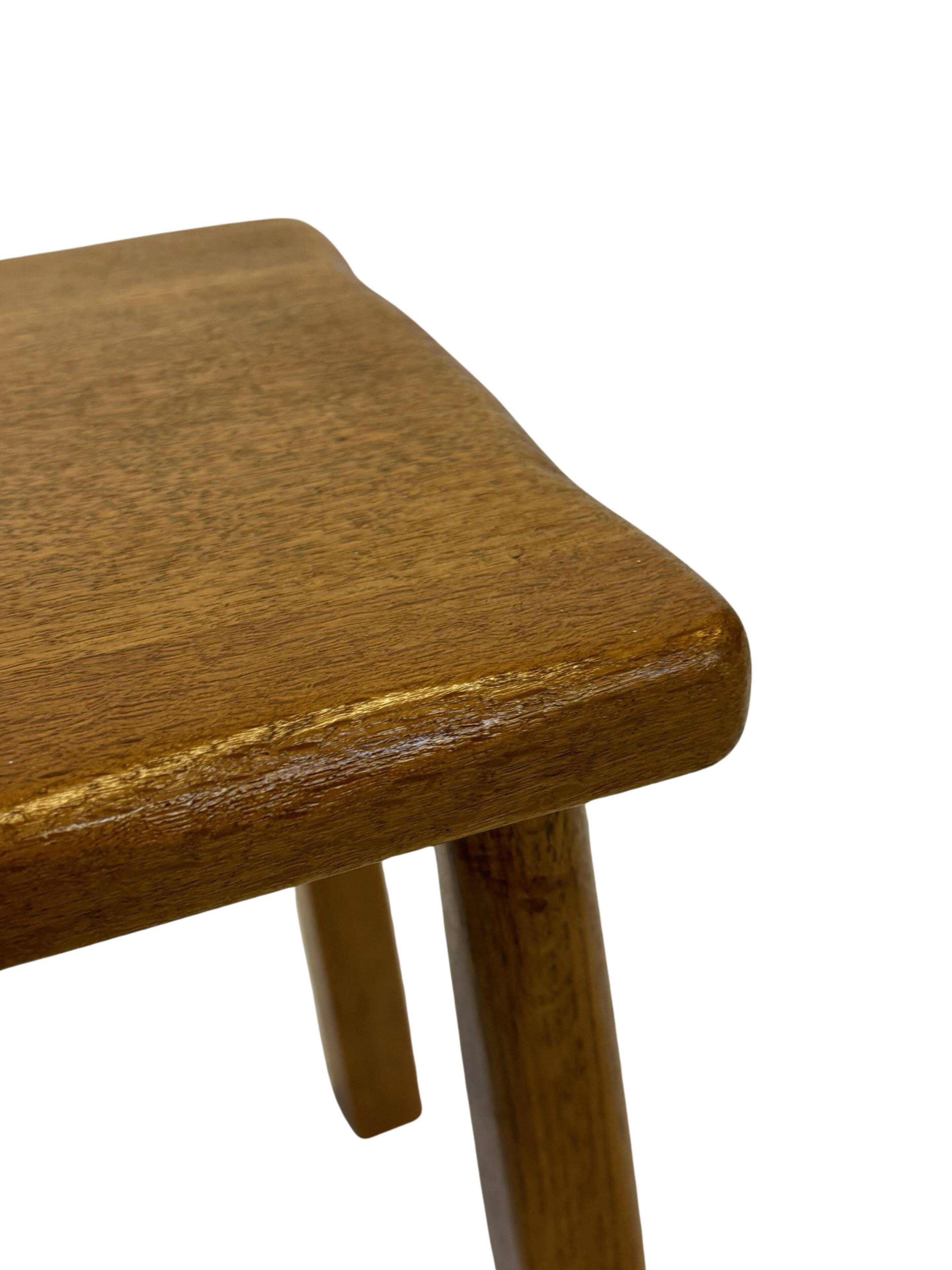 Vintage Set of 3 brutalist oak side or nesting tables 1970s