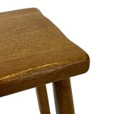 Vintage Set of 3 brutalist oak side or nesting tables 1970s