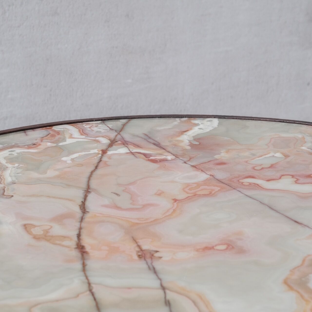 Mid-century onyx italian iron dining or garden table