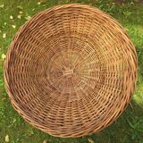 Rattan and iron swivel pod chair, 1960s