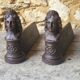 Pair of cast iron andirons from the 19th century