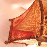 Floor lamp, african art 90s, iron and leather