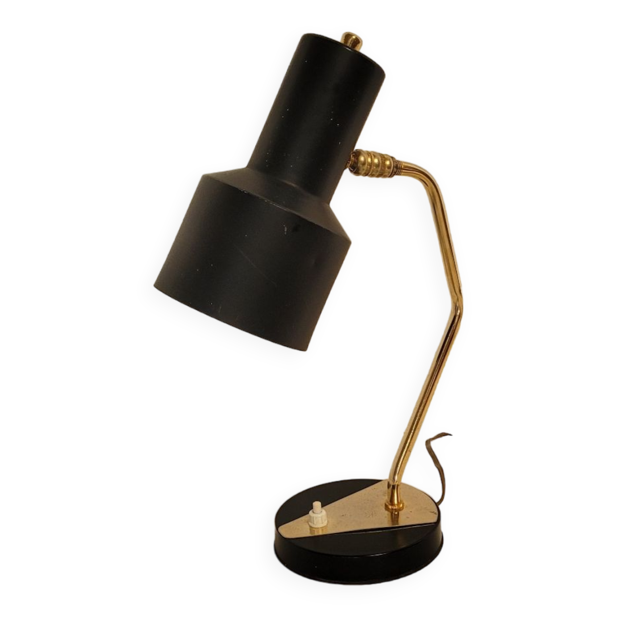 Vintage black and brass lamp from the 1970s