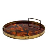 Hollywood regency round tray, Italy 1970s