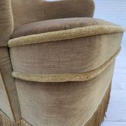 Fauteuil danois en velours vert, années 1970