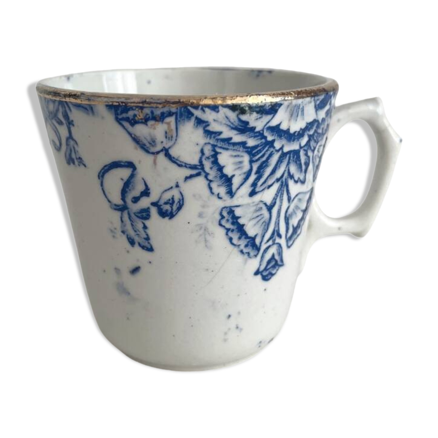 Antique ironstone coffee cup “Floral” Saint Amand