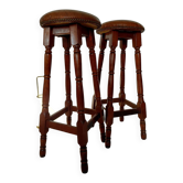 Pair of vintage style English pub bar stools - 75 cm