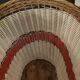Old oval basket with a wooden base