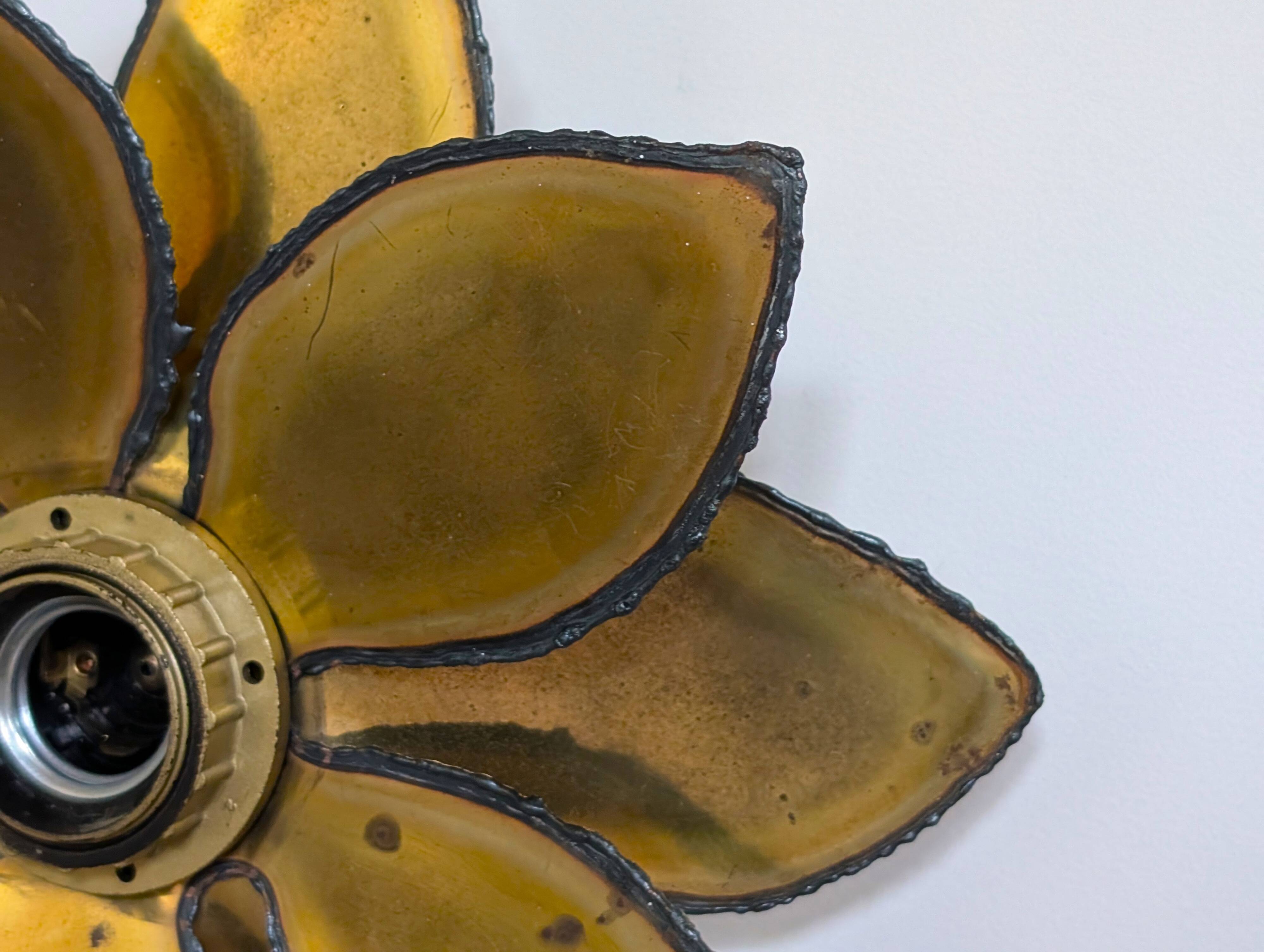 Paire appliques feuilles brutalistes