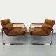 Pair of vintage Eero Aarnio armchairs for Framac in fabric and chrome 1970.