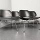 Set of 4 LCM chairs made of chrome-plated metal with black plywood by Charles & Ray Eames for Herman Miller, Germany, 1960s