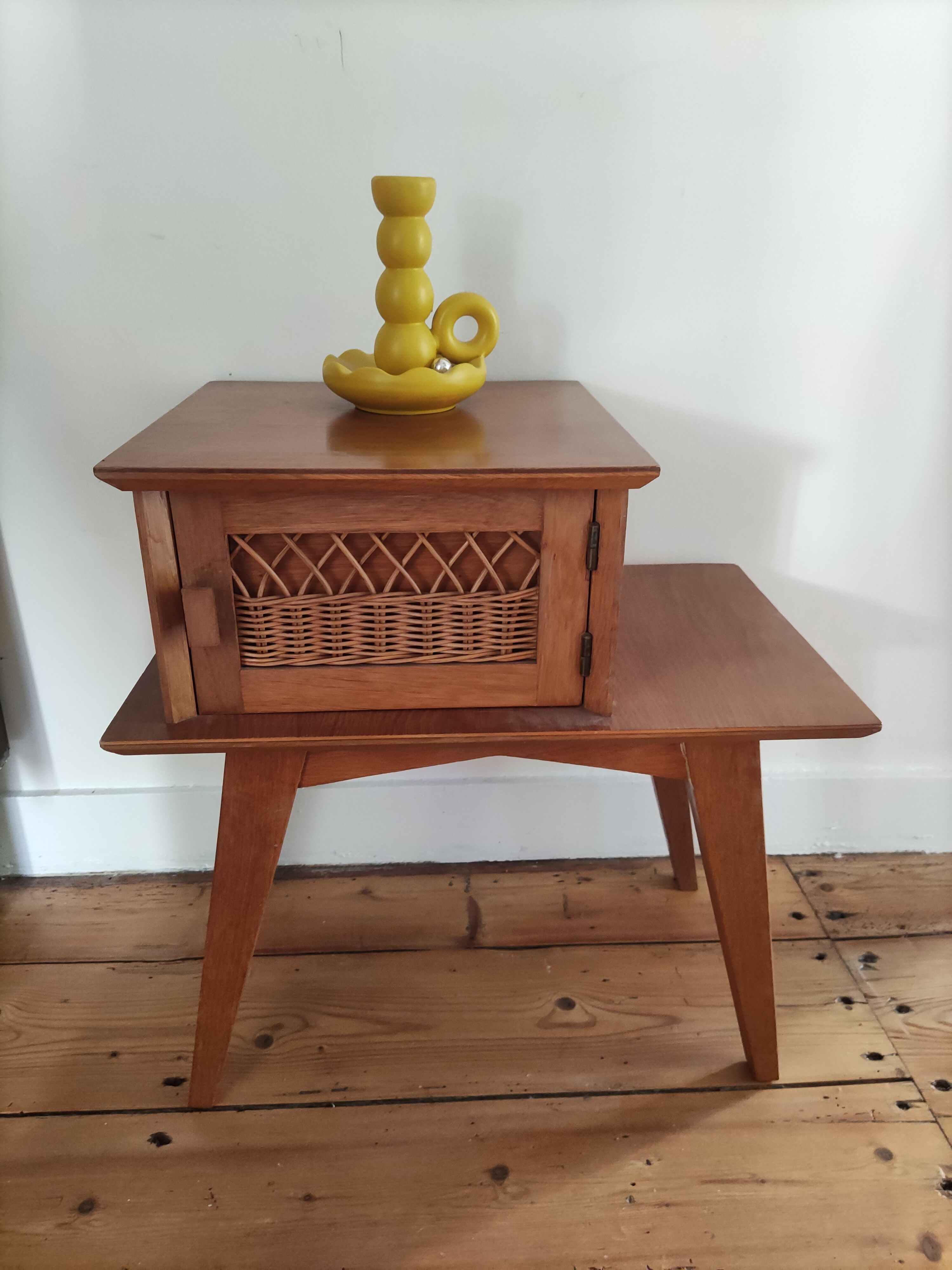 Rattan bedside table