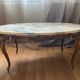 Coffee table with bronze base and marble top, Louis XV style, 20th century