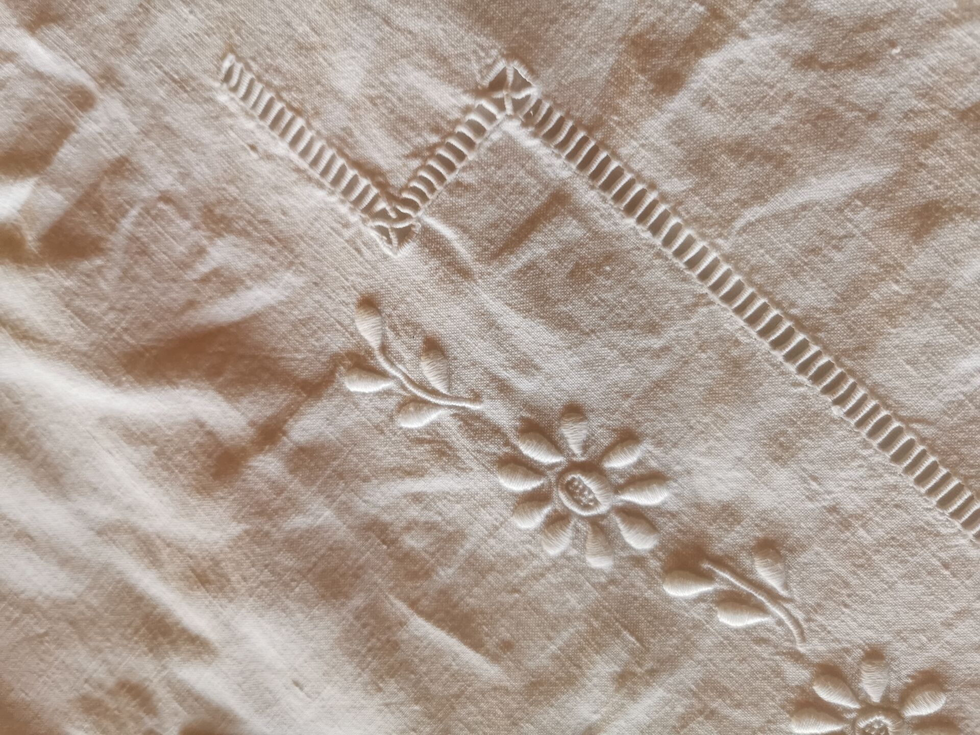 Old monogrammed fabric