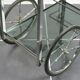 Furniture serves chrome metal and stainless steel 1960s rolling bar