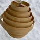 Scandinavian design pendant light from the 1960s in cylindrical wooden slats
