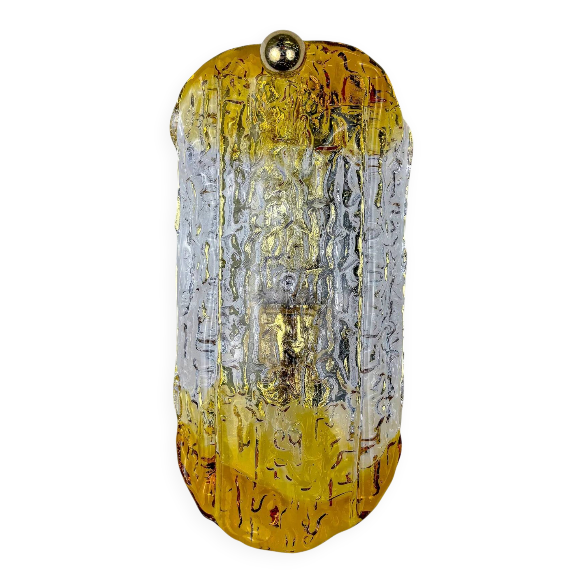 Orange frosted Murano Mazzega wall sconce, Italy, 1970s