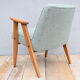 Fauteuil restauré vintage, années 60, conçu par J.Chierowski, tissu vert