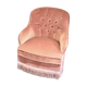 Fauteuil crapaud velours rose