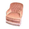 Pink velvet toad armchair