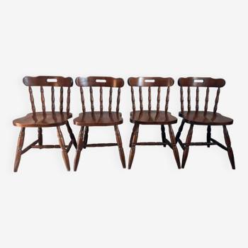 Série de 4 chaises bistrot Western vintage.