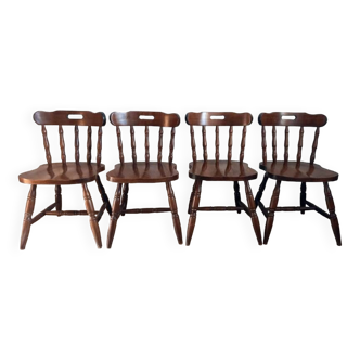 Série de 4 chaises bistrot Western vintage.