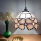 Vintage mother-of-pearl and brass lampshade pendant light