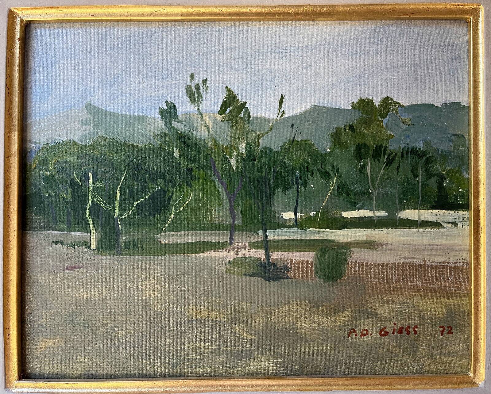 Painting HST/P Pierre Dominique GIESS (1943-2011) "Torre Lodones" Spain