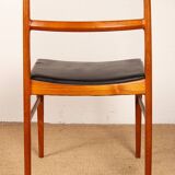 Set of 4 Danish teak and leather chairs, model 430, by Arne Vodder, 1960