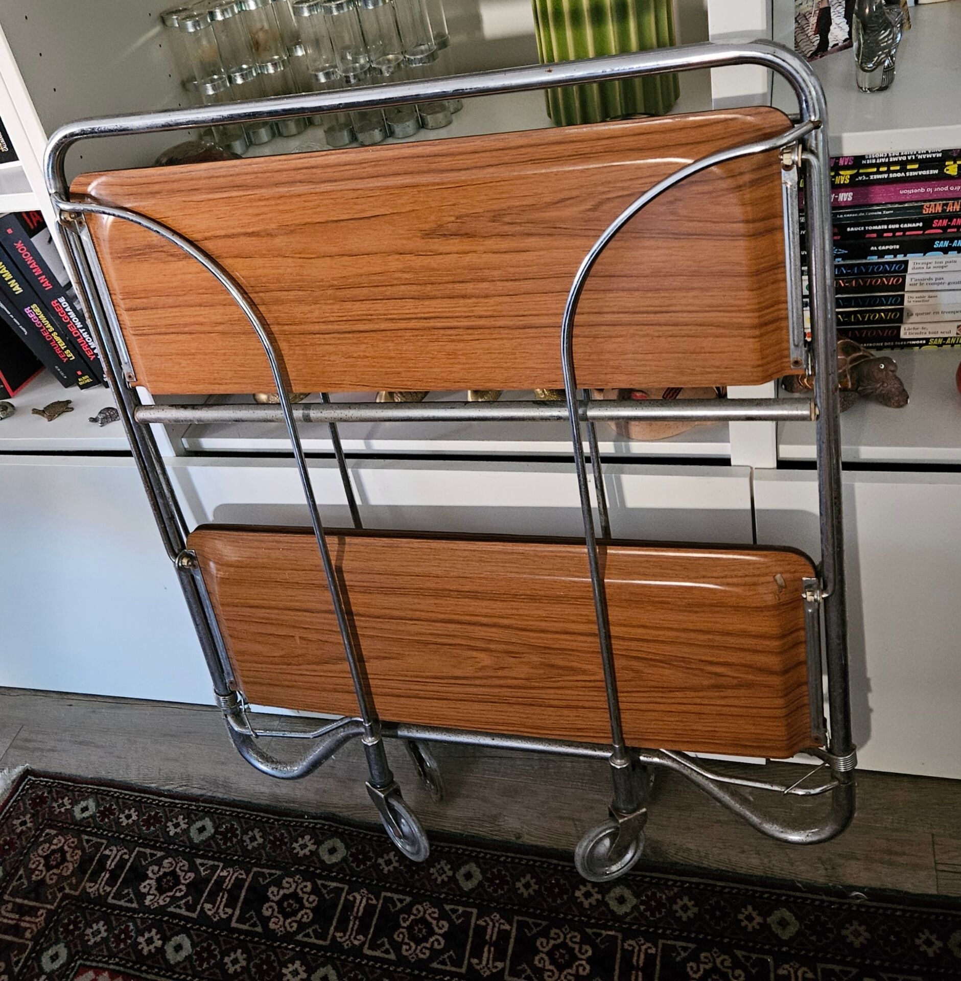 Vintage chrome folding table & 70's Formica