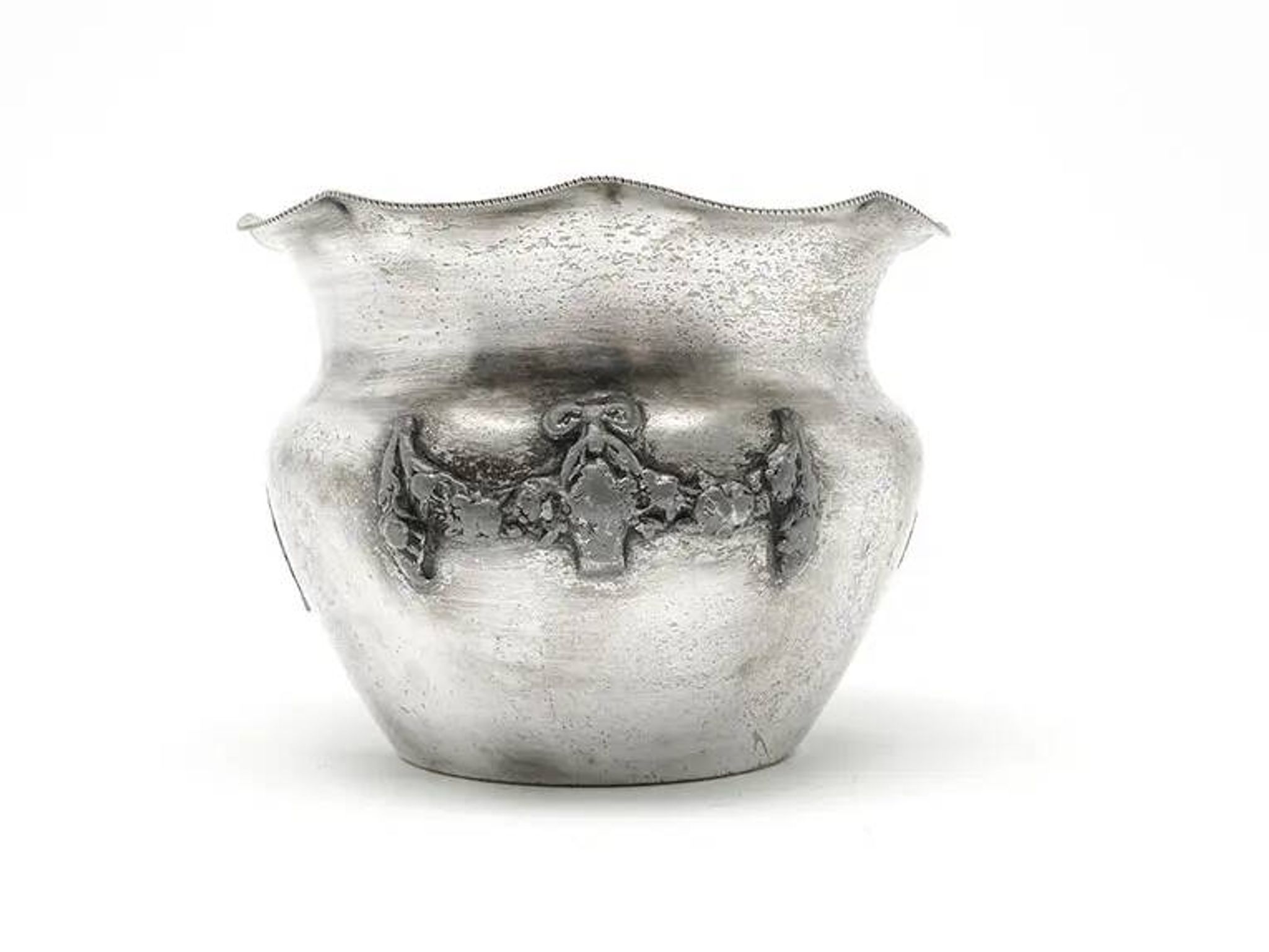 Sugar bowl, Art Nouveau, silver-plated brass, Poland, 1920s